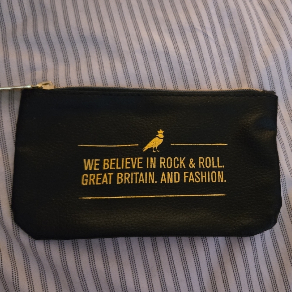 butter LONDON Black and Gold Cosmetic Bag LIKE NEW, NEVER USED